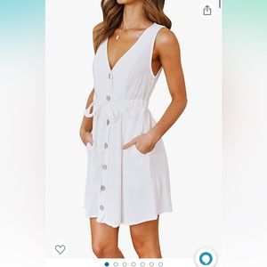 White button up tie front dress size small